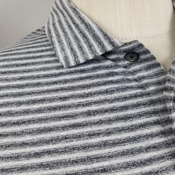 Nike Dri-FIT Polo Shirt Mens Medium Gray Striped Golf Tiger Woods AdventHealth - Picture 4 of 13